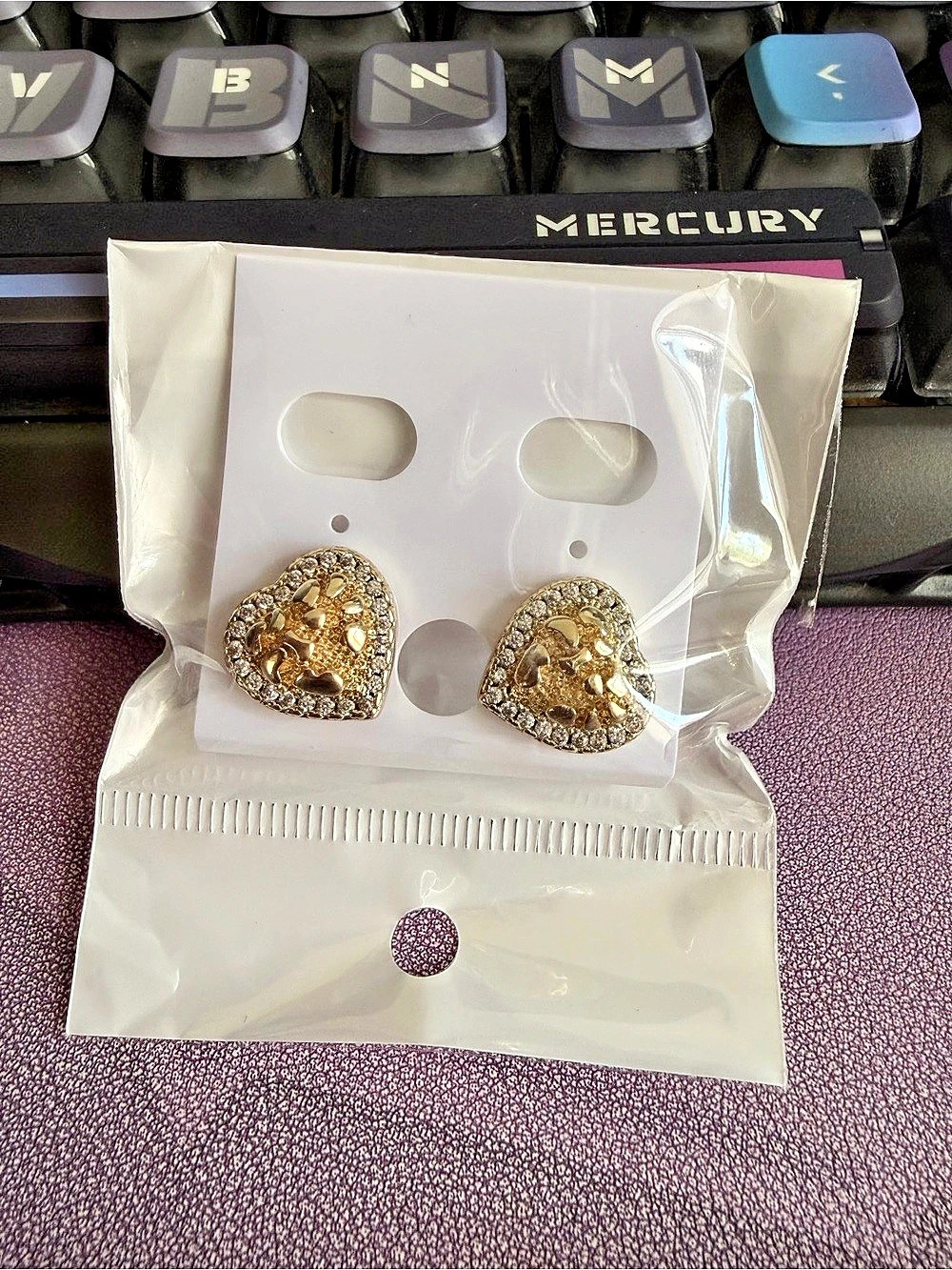Gold Heart Earrings NWT